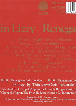 Thin Lizzy : Renegade (CD, Album, RE)