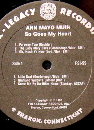 Ann Mayo Muir : So Goes My Heart (LP, Album)