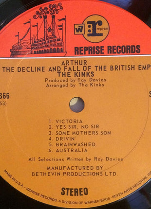 The Kinks : Arthur Or The Decline And Fall Of The British Empire (LP, Album, Pit)
