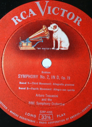 Johannes Brahms - Arturo Toscanini And The NBC Symphony Orchestra : Symphony No. 2 In D Major (LP, Album, RE)