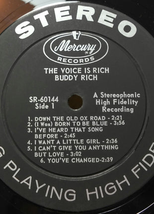 Buddy Rich : The Voice Is Rich (LP, Album)