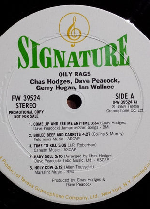 Chas Hodges, Dave Peacock, Gerry Hogan, Ian Wallace : Oily Rags (LP, Album, Promo, Pit)