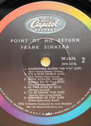 Frank Sinatra : Point Of No Return (LP, Album, Mono, Scr)