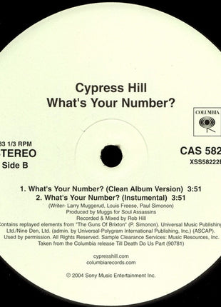 Cypress Hill : What's Your Number? (12")