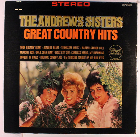 The Andrews Sisters : Great Country Hits (LP, Album, Mono)