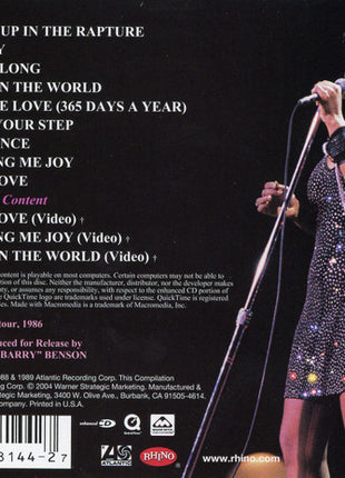 Anita Baker : A Night Of Rapture - Live (CD, Album, Enh)