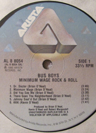 Bus Boys* : Minimum Wage Rock & Roll (LP, Album)