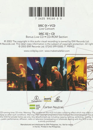 Coldplay : Live 2003 (VCD + CD, Enh)