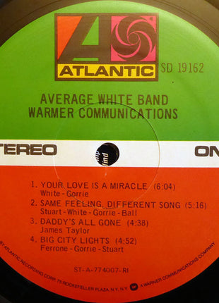 Average White Band : Warmer Communications (LP, Album, RI )