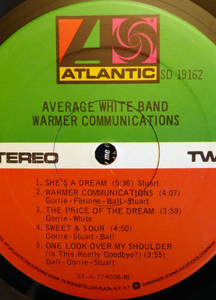 Average White Band : Warmer Communications (LP, Album, RI )