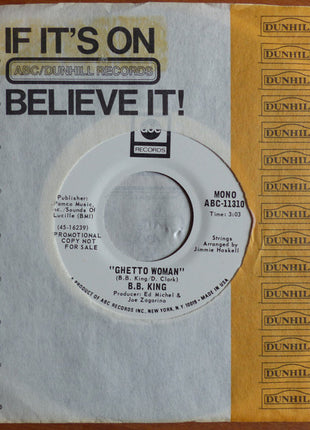 B.B. King : Ghetto Woman (7", Single, Promo)