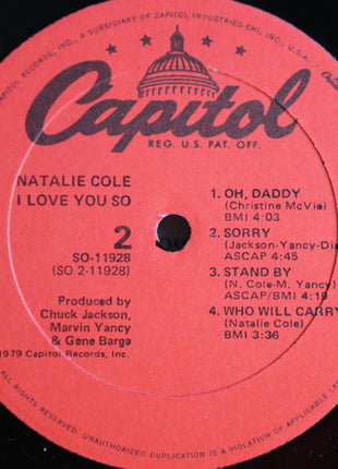 Natalie Cole : I Love You So (LP, Album, All)