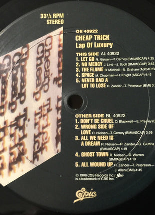 Cheap Trick : Lap Of Luxury (LP, Album, Car)