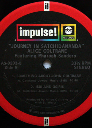 Alice Coltrane Featuring Pharoah Sanders : Journey In Satchidananda (LP, Album, RP, Gat)