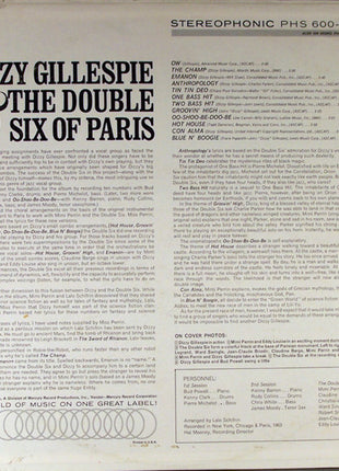 Dizzy Gillespie & Les Double Six : Dizzy Gillespie & The Double Six Of Paris (LP, Album)