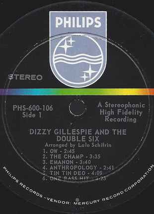 Dizzy Gillespie & Les Double Six : Dizzy Gillespie & The Double Six Of Paris (LP, Album)