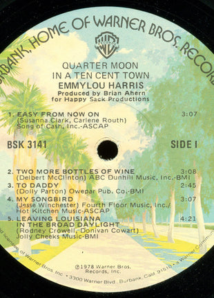 Emmylou Harris : Quarter Moon In A Ten Cent Town (LP, Album, Win)