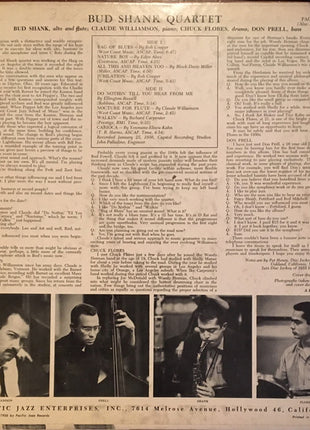 Bud Shank Quartet Featuring Claude Williamson : Bud Shank (LP, Album, Mono)
