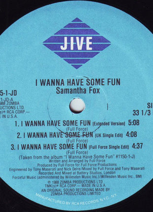 Samantha Fox : I Wanna Have Some Fun (12")