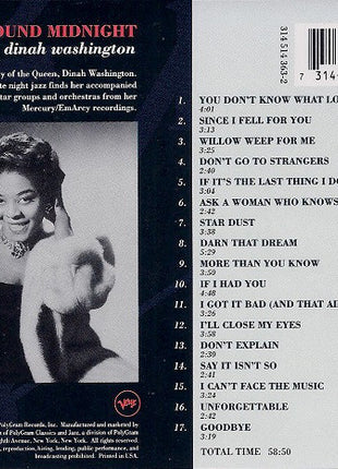 Dinah Washington : Jazz 'Round Midnight (CD, Comp)