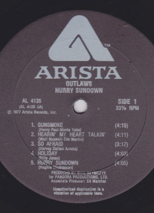 Outlaws : Hurry Sundown (LP, Album, All)