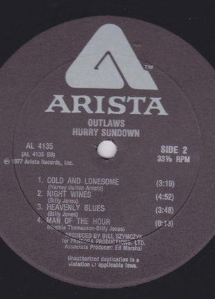Outlaws : Hurry Sundown (LP, Album, All)