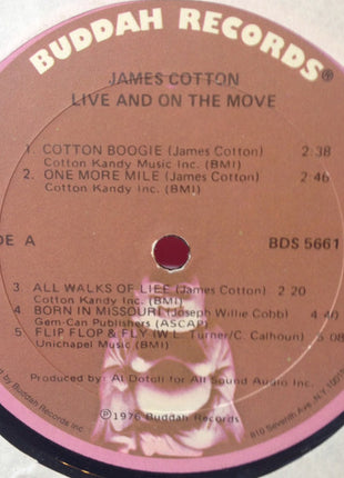 The James Cotton Band : Live And On The Move (2xLP, Album, Gol)