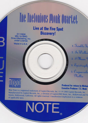 The Thelonious Monk Quartet Featuring John Coltrane : Live At The Five Spot Discovery! (CD, Album, Club)