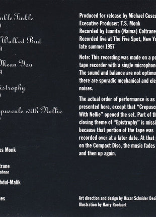 The Thelonious Monk Quartet Featuring John Coltrane : Live At The Five Spot Discovery! (CD, Album, Club)