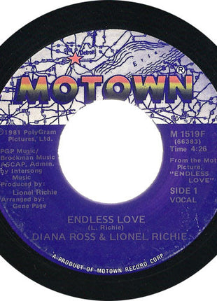 Diana Ross & Lionel Richie : Endless Love (7", Single)