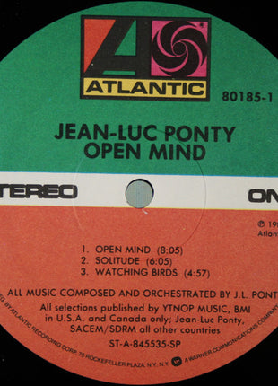 Jean-Luc Ponty : Open Mind (LP, Album, SP )