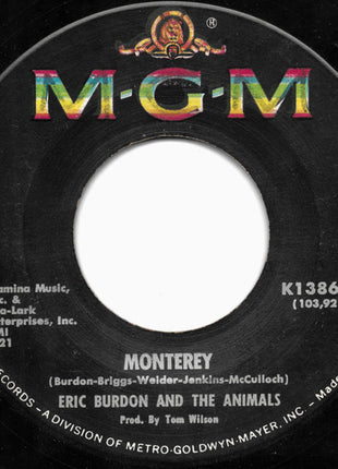 Eric Burdon & The Animals : Monterey (7", Single)