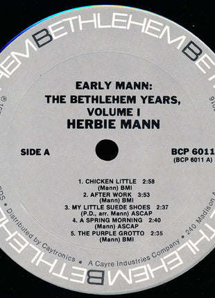 Herbie Mann : Early Mann - The Bethlehem Years, Volume 1 (LP, Comp, RP, Ter)