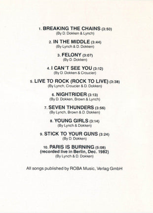Dokken : Breaking The Chains (CD, Album, RP)