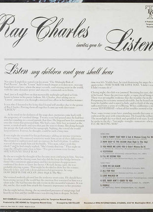 Ray Charles : Invites You To Listen (LP, Album, Mono)