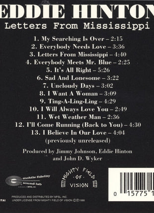 Eddie Hinton : Letters From Mississippi (CD, Album, RE)