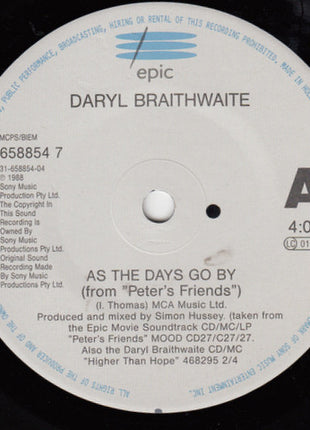 Daryl Braithwaite : As The Days Go By (7", Single)