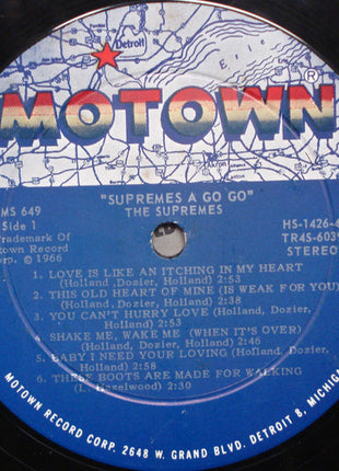 The Supremes : A' Go-Go (LP, Album, Roc)