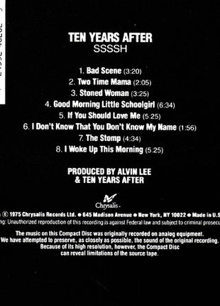 Ten Years After : Ssssh (CD, Album, RE)