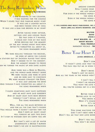 Trisha Yearwood : The Song Remembers When (CD, Album, Club)