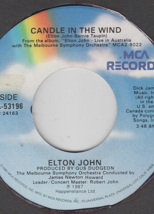 Elton John : Candle In The Wind (7", Single, Yel)