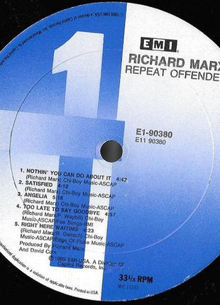 Richard Marx : Repeat Offender (LP, Album, Club, Col)