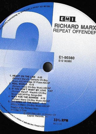 Richard Marx : Repeat Offender (LP, Album, Club, Col)