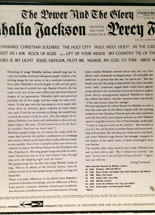 Mahalia Jackson With Orchestra And Choir Conducted By Percy Faith : The Power And The Glory (LP, Album, Pit)