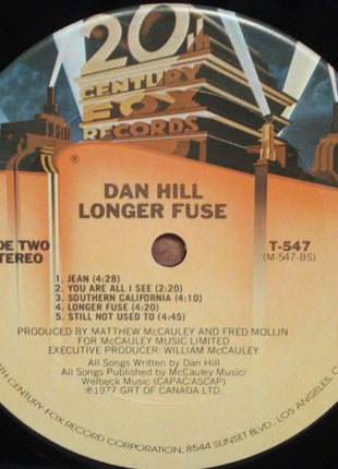 Dan Hill : Longer Fuse (LP, Album, Pit)