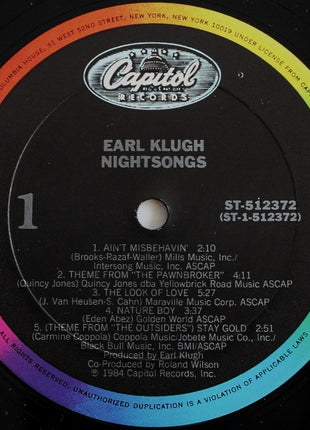 Earl Klugh : Nightsongs (LP, Album, Club)