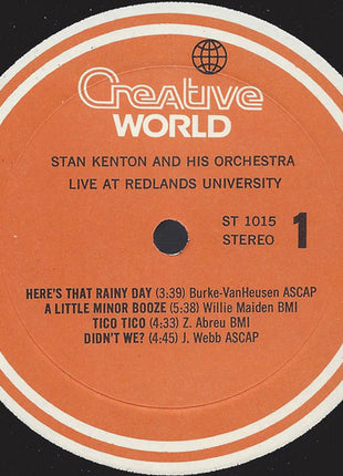 Stan Kenton And His Orchestra : Live At Redlands University (2xLP, Album)