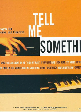 Van Morrison, Georgie Fame, Mose Allison, Ben Sidran : Tell Me Something - The Songs Of Mose Allison (CD, Album)