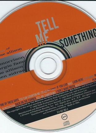 Van Morrison, Georgie Fame, Mose Allison, Ben Sidran : Tell Me Something - The Songs Of Mose Allison (CD, Album)