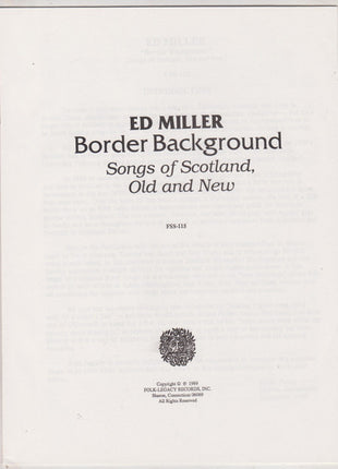 Ed Miller (10) : Border Background (LP)